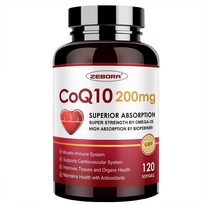 ZEBORA 제보라 CoQ-10 코큐텐 200mg + 바이오페린&오메가-3 함유 120정