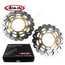 Arashi 1 쌍 CNC 플로팅 브레이크 디스크 로터 에 YAMAHA YZF R1 2007 - 2014 YZF-R1 2008 2009 2010 2011 2012 2013, 금색