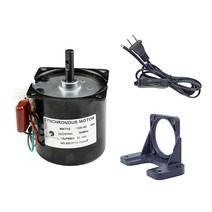 [미국정품매장] CHANCS 가성비 추천 60KTYZ 110V 20-24RPM 감소 모터 리버시블 브래킷 고정 시트 및 전원 공급 코드 스위치 플카펫 익스텐션 포함, 5-6r/min+ Bracket+Power cable