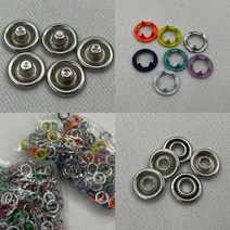 DIY 똑딱단추 펀치 단추 100개 에코백 지갑 똑딱단추 가방 핸드백 칼라 단추달기 펀치, 05-칼라 똑딱단추(100개)