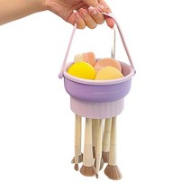 브아지루 메이크업 브러쉬 전용 세척용기, 퍼플, 1개
