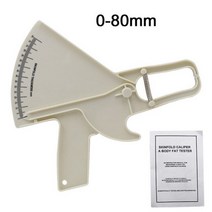 체지방 측정 테스터 분석기 0-80mm 피지 캘리퍼스 클램프 모양의 눈금자 개인 트레이너 스킨폴드 테스트 장비 테이프, White