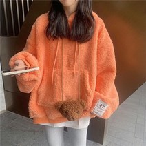 후리스 양털 플리스 뽀글이 니트 핑크 보라 가디건 목폴라 빅 사이즈 로카 단톤 집업 롱 Rimocy- 캐시미어 후드 풀오버 오버사이즈 스웨트셔츠 여성용 두꺼운 긴팔 가을 겨울 의류