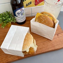 [소행섬] 화이트 수제버거 각대봉투, 1팩, 100매입