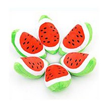 meongzi 강아지 장난감 애견 반려동물 바스락 삑삑이 이갈이 터그 치실 실타래 토이 인형 봉제장난감, 1개, 수박한조각