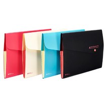 미령문구 pp 4 8 12분류 블랙 핑크 스카이 베이지 도큐멘트화일, 4분류, 검정