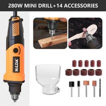 HILDA-로타리 전동 드릴 미니 그라인더 미니 그라인더 커팅 폴리싱 드릴링 dremel 액세서리, China, Orange with 14pcs, Orange with 14pcs