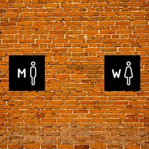 M.LAB 픽토그램 화장실 표지판 restroom 명패 현판 도어사인 미니간판, 흰색 남