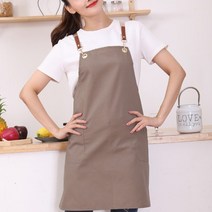 심플 모던한 카페앞치마 브라운 주방 공방 애견샵 미용사 학원 리본앞치마 꽃꽃이앞치마 네일샵앞치마 세련된여름앞치마 캠핑앞치마 공방작업복