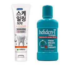 이밸런스 스케일링 천연치약+헬리덴티 프로폴리스 가글 세트, 치약1개+가글2개