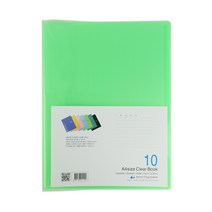 플러스샵 10매 클리어화일 A4 5색상 PP 고투명, 10매 연두 10개