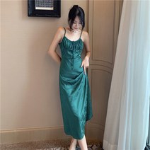 프렌치 레트로 여하 다크 플라워 프린트 미디엄 슬림 나시 원피스
