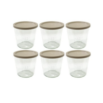 WECK 기본형 유리몸체 6p + PE 뚜껑 베이지 6p 세트 No.742, 580ml, 4세트
