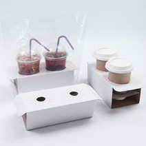 [PW]2구형 음료 테이크아웃 컵 캐리어 고정 지지대 1박스 130개, [PW] 2구형 음료 고정 거치대 130개