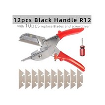 멀티 앵글 베벨 가위 각도 전단 45-135 학위 마이 터 사이딩 와이어 덕트 커터 10 교체 블레이드 및 스 패너, B