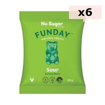 펀데이 사워 사우어 비건 노슈가 구미베어 50g 6팩 (호주) Funday Sour Vegan Gummy Bears