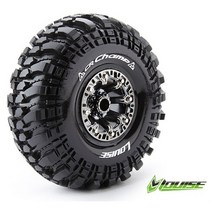 LOUISE RC L-T3236VBC CR-CHAMP 2.2 CRAWLER TIRE SUPER SOFT COMPOUND BLACK CHROME RIM/MOUNTED (1/10락크라울링 타이어)