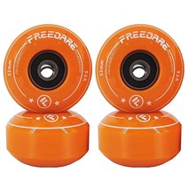 FREEDARE 스케이트보드 휠 52mm 베어링 및 스페이서 설치 (블루 4팩) 1299144, orange