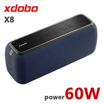 게이밍스피커 가성비사운드바 xdobo x8 60w 휴대용 무선 블루투스 상자 홈 시어터 컴퓨터 멀티미디어 사운드 바 야외 서브 우퍼 사운드 박스 열, 60w 블루, 60w 블루