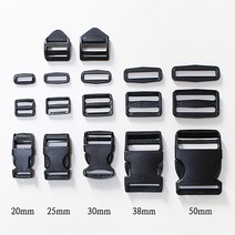 플라스틱 가방버클 시리즈(블랙) - 가방연결고리 가방부자재 (5사이즈) jgn, 25mm-레더락(4개)