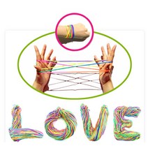 무지개실 0.9m 2.0m ㅡ10개입 여쁜팔찌 실뜨기놀이, 실뜨기0.9m(10개)