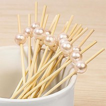 아기자기 MP113 과일꽂이 과일포크 대나무픽 햄버거픽 대나무진주100픽12cm