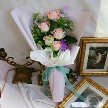 리리스 올가 꽃다발 생화배송 정기구독 당일발송, 쇼핑백추가