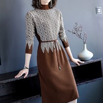 요모조모 2404 에스닉 상의 패턴 미디 원피스