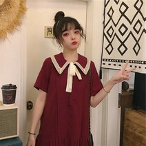 C.ONLIE SHOP투톤 쉬폰 플리치 리본 원피스 캐주얼 드레스 HMA745 원피스 하객룩 하객원피스