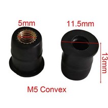 M4 M5 M6 메트릭 러버 너트 오토바이 앞 유리 나사 볼트 10/20/50/100개 패스너, M5 Convex, 10pcs
