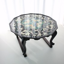 다소반 12각 나비 무늬 자개 수라상 자개상 소반 찻상, 블랙