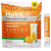 (번들)하이드라라이트 일렉트로라이트 파우더 오렌지맛 6g 패킷 20개입 2팩 Hydralyte Electrolyte Powder