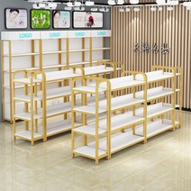 마트 진열대 편의점 백화점 쇼핑몰 간식 진열장 화장품 가방 수납대 스탠드 펜트리 의류 보석, 80 x 60 x 130 골드 프레임