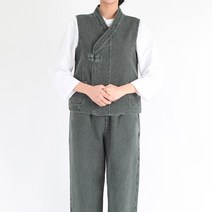 토지몰 여성용 도비자수 조끼바지 세트 개량 생활한복 절복 법복 단체복