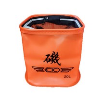 씨케이 / 접이식 EVA 두레박 / 20리터 간편 출조 및 간편 보관 / 해루질 통 / 로프 포함, 오렌지