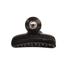 대형 스와로브스키 크리스탈 스톤 양면 블랙 0.65 온스의 캐러밴 손 장식 프렌치 버튼 헤어 클로