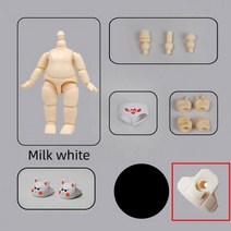 YMY-OB BJD 구체관절 인형 헤드 스몰 바디 움직이는 액세서리 신발 의류, Milk white-1