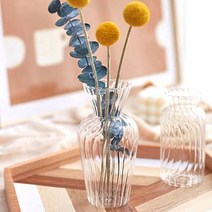 플리츠 유리 꽃병 오브제 화병, 없음