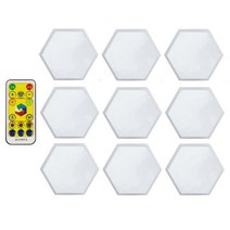 인테리어 간접 무대 특수 식탁 수유 레이저조명 쇼핑몰 등 DIY RGBW LED 양자 램프 육각형 벽 터치 센서 벌집 빛 다채로운 밤 침실 모듈 형, 1 controller 9 Lamp