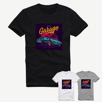 투준플레이 남여공용 M~2XL 머슬카 프린팅 레터링 반팔 티셔츠 커플티 단체티