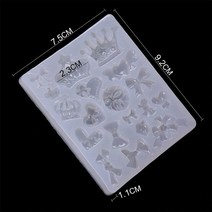 와이지알씨 미라클 실리콘 몰드 리본 왕관 캔디형 모음 UV레진 에폭시레진 미니어쳐, 44-4.실리콘 몰드 리본 왕관 19구