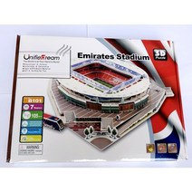 아스날 홈구장 에미레이츠 스타디움 3D 입체 퍼즐 DIY 페이퍼토이 종이건물 축구장 모형 청년K쇼핑, 130PCS