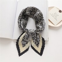 자수 등산 손수건 실크 느낌 Crinkle 스카프 여성 인쇄 디자인 Neckerchief Bandana 헤어 핸드 손목 Foulard 헤드 Hijab Echarpe