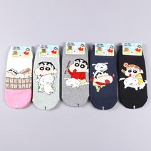 짱구탁텔스니5개세트 짱구양말 정품캐릭터양말 발목양말 여자 여성 패션