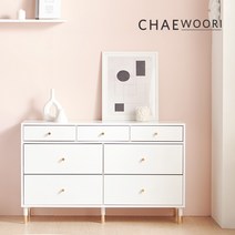 젬마 1200 7단 와이드 서랍장, 모카그레이 골드