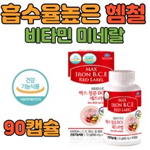 임신 준비 영양제 철분제 엽산 비타민 C E B12 90캡슐 식약처 인정 증 온가족 여성 줄산 전 후 수유부 산모 헴철 헤모글로빈 보충제 FOLICACID 하루 한알
