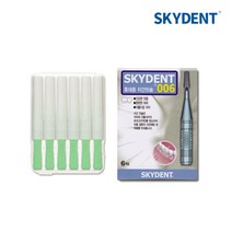SKYDENT 006 일자형 치간칫솔 6개입 6가지 사이즈 휴대용 치과전용 치간치솔 I형 스카이덴트 임플란트 교정장치 교정용 교정 관리 치솔 칫솔, SSSS