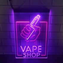 네온사인 무드등 간판 네온조명 led 카페 펍 술집 vape shop holding, 20x30cm, 빨간색과 보라색