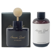 아마레센트 블랙 차량용 디퓨저 본품 120ml + 리필액 200ml, 잉글리쉬페어앤프리지아