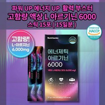 국내산 고함량 바로 음용 액상 15일분 성인 아르기닌 6000 흡수 높은 흡수율 필수 아미노산 L 아르지닌 활력 기력 부스터 피로회복제 블루베리맛 스틱 하루 1포 20g 15포, 1개